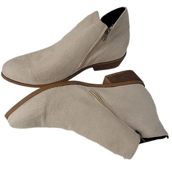 Chunky Heel Side Zip Faux Suede Ankle Boots - Picture 12 of 13